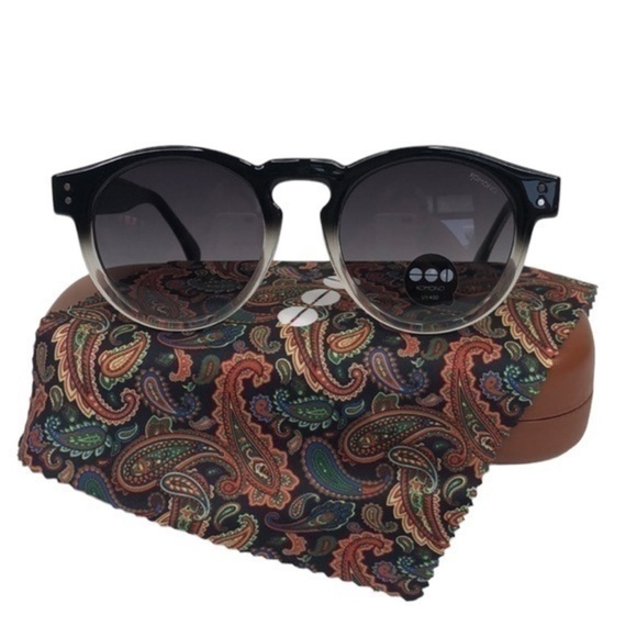 KOMONO Sunglasses NEW Paisley round black grey - Picture 4 of 9